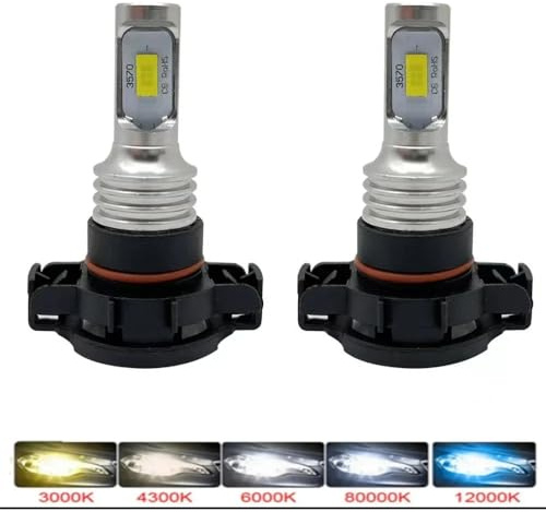 WXSSH Rücklichter 2PCS PSX24W Auto Scheinwerfer Lampen für Hohe für Strahl Nebel Licht Eis Blau 3000K 6000K 12V 24V Auto Licht(3000K Golden,12000LM_H16(EU))