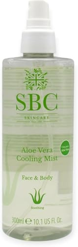 SBC Skincare Aloe Vera Cooling Mist Spray 300ml I Feuchtigkeitsspray mit Lotus & Eibisch I erfrischendes Körperspray für Gesicht & Körper I ideal nach dem Sonnenbad