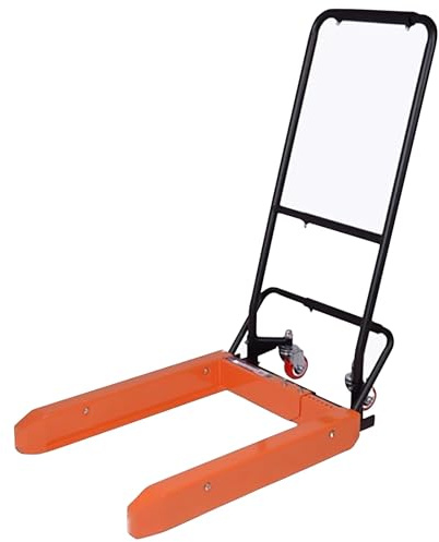 Manueller Palettenwagenheber, kompakter Hubwagen mit Fußpedal, PU-Räder, hohe Tragfähigkeit für Lager, Geschäft oder Zuhause (orange, groß)
