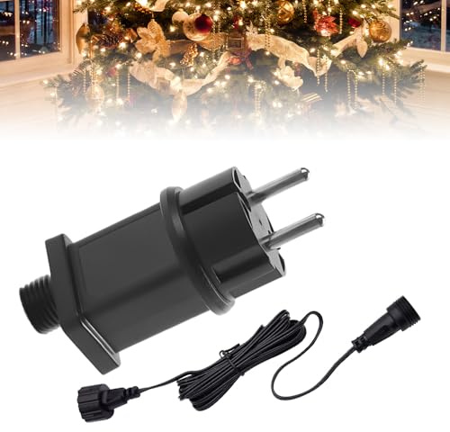 Hojalis 31V 9W Lichterkette Netzteil Adapter, LED Netzteil Trafo Stecker with 3M Extension Cable, IP44 Wasserdicht Transformator für Dekorative Weihnachtsbaumbeleuchtung Gartenbeleuchtung