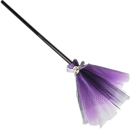 Wezalget Escoba De Bruja De Juguete Halloween,Accesorios De Disfraz Escoba De Bruja Halloween | Suministros Para Fiestas Infantiles Niños Y Niñas Fiestas Festivales Colegio