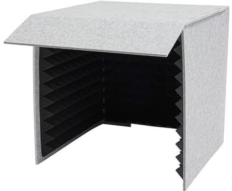 HPDTZ Couvercle insonorisant de bureau, pliable, 60 x 60 x 60 cm, cabine acoustique et panneau pour enregistrement, boîte de son portable comme absorbeur de panneau pour microphone au bureau, noir
