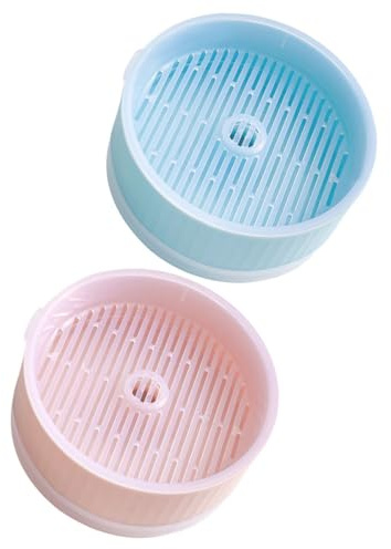 Yardenfun Katzengras Pflanzbox 2 Stück Erdfrei Hydroponisch mit Großer Wasserkapazität Praktischer Katzenpflanzer für Haushalt Blauer Rosa Pflanzkasten für Katzenminze