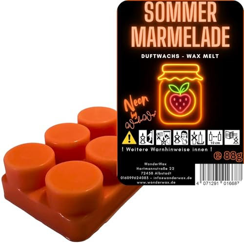 WonderWax Neon Duftriegel 6 x Duftwachs Kreise Wachsmelt Duftwachs Raumduft für Duftlampen Soja Wachs Melts Duftmelt Aroma Wellnes Kerzen Wärmer Wax Tarts Sommer Marmelade