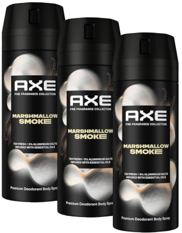Axe Premium Bodyspray Marshmallow Smoke Deo ohne Aluminiumsalze für 72 Stunden Frische 150 ml (Packung mit 3)