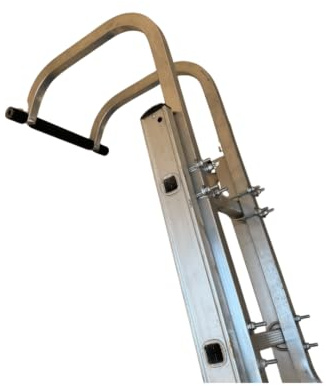 Bison Products Industrial Roof Hook — Stop Ladder Slips on the Roof | Stability Bar for Secure Ridge Grip, Universal Fit, Location Wheels, 3kg Aluminium | UK Manufactured Since 1972