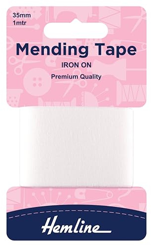 Hemline H698/WHT | White Iron-On Mending Tape | 38mmx100cm