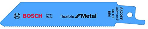Bosch Professional 2 Stück Säbelsägeblatt S 522 EF Flexible for Metal (für Metall, 100 x 19 x 0,9 mm, Zubehör Säbelsäge)
