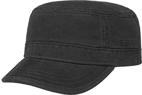 Stetson Gosper Army Cap Damen/Herren - Urban Armycap aus Baumwolle - Militärcap mit UV-Schutz 40 - Mütze Militär Sommer/Winter schwarz M (56-57 cm)