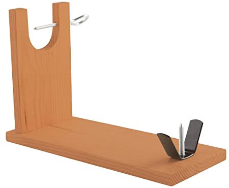 Quid JAMONERO BANCO QD Schinkenhalter aus Metall mit Holzständer, Kurbel zum Befestigen von Schinken, Holz, bunt, 44,5x18 cm - altura 33 cm