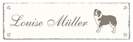 Door Sign/Name Plate Australian Shepherd 02 with Pers Name Dog Pet