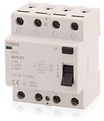 Interrupteur fi de protection Interrupteur différentiel installations de protection protection Eco-Line type A 4 pôles 40 A 30 mA 230/400 V