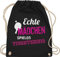 Turnbeutel Rucksack - Echte Mädchen spielen Tischtennis - Unisize - Schwarz - kinderturnbeutel sport turnsackerl 25. geburtstag beutel taschen tasche sportbeutel beuteltasche sporttasche bag