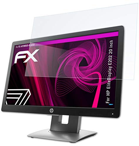 atFoliX Glasfolie kompatibel mit HP EliteDisplay E202 20 inch Panzerfolie, 9H Hybrid-Glass FX Schutzpanzer Folie