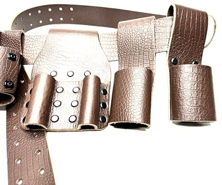 BBI LIMITED Scaffold Leather Tool Set Belt with Ratchet Podger Spanner Hammer Tape Level Holder (Brown, 30 - 48 inches)