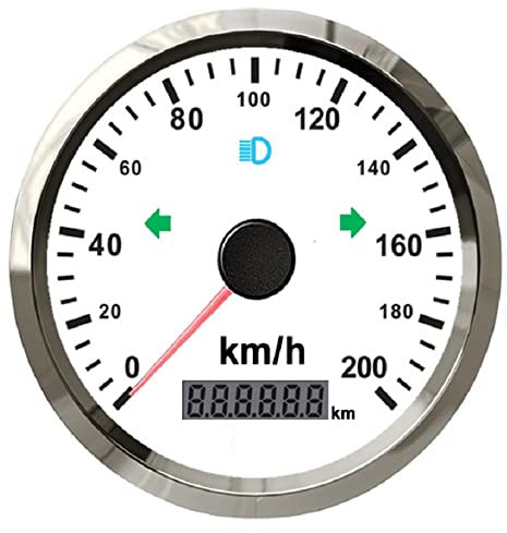 ELING Auto-Motorrad-GPS-Tacho-Set, Kilometerzähler, 0-200 km/h, Kilometerstand 85 mm, mit Rücklicht