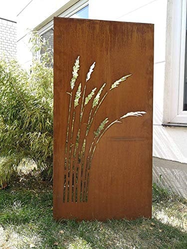 Edelrost SichtschutzWand Rost Garten Sichtschutzwand Gartenzubehör aus Metall Handarbeit 1mm 180 * 75cm 031912-4