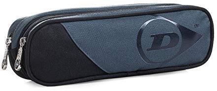 DUNLOP - Federtasche mit 2 Fächer. Robust, Geräumig und Praktisch. Federmäppchen. Etui. Schminkbeutel. Wachbeutel. Dunlop., Grau