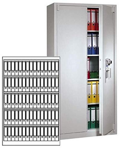 Müller Safe BS 1400 Stahlbüroschrank, Mechanisches Kombinationsschloss ZKS anstatt des Doppelbartschlosses, H195xB126xT55 cm, 215 kg