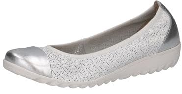 CAPRICE Women's 9-22103-42 Ballerina, White Silver, 6.5 UK