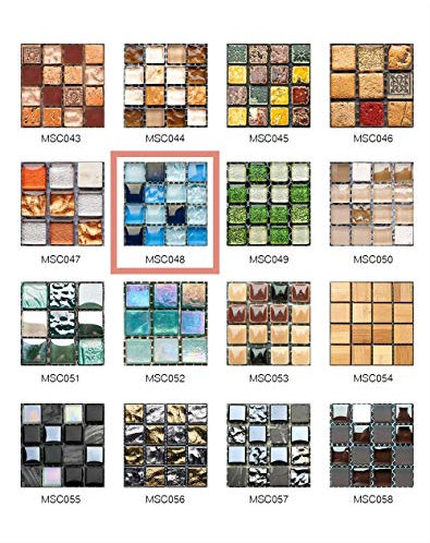 50 Pezzi 3D Adesivi per Piastrelle Mosaico Mattonelle Sticker Autoadesivo Mattonelle Parete PVC Impermeabile per Bagno Cucina Piastrelle Wall Stickers (10 * 10CM*50pcs, MSCO48)