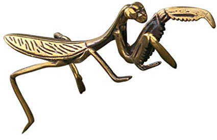 Toyvian 1stk Gottesanbeterin Ornament Figur Desktop-Dekoration Kupfer Beten Eisen Kunst Ornamente Vintage Live-gottesanbeterin Fengshui-Statue Simulation Messing Büro Anzahl Am