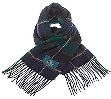 Clans of Scotland - Schal aus reiner Lammwolle, schottischer Clan, Schottenkaro, 100 % Wolle, Schottenkaro, ideal für Damen und Herren, 30,5 x 152,4 cm, Macrae-Jagd, One size