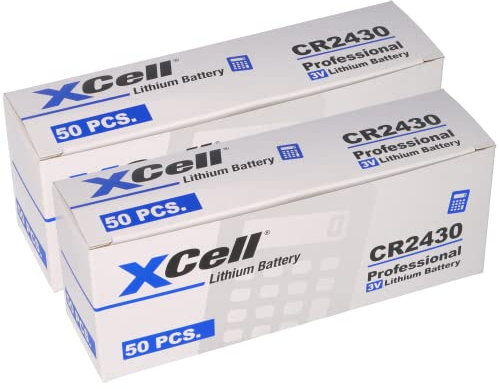 Lot de 100 piles bouton au lithium CR2430 3 V/290 mAh (20 x 5) - Batterie au lithium haute performance pour applications professionnelles