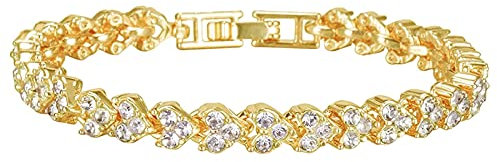Bracciale romano a catena con zirconi cubici, squisiti braccialetti da tennis con diamanti pieni placcati in oro di lusso per uomo donna, colore argento oro rosa per regalo di nozze, cena, 7,1