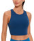 CRZ YOGA Damen Butterluxe Racerback Sport BH Gepolstert Ohne Bügel Crop Tops Longline Yoga Tank Top Fitness Sports Bra FRANZÖSISCHE Marine 44