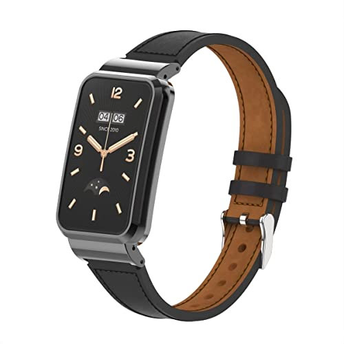 nuosiweilang Bracelet Compatible avec Xiaomi Smart Band 7 Pro Strap Bracelet de Remplacement en Cuir Accessoires de Montre pour Xiaomi Mi Band 7 Pro Tracker Noir
