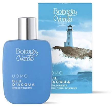 Bottega Verde - Blu d'Acqua, Eau de Toilette, 50 ml, Profumo Uomo, Fragranza Fresca e Avvolgente