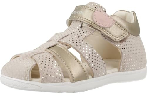 Geox Bébé Fille B Sandal Macchia Gir, Beige Doré Multicolore, 18 EU