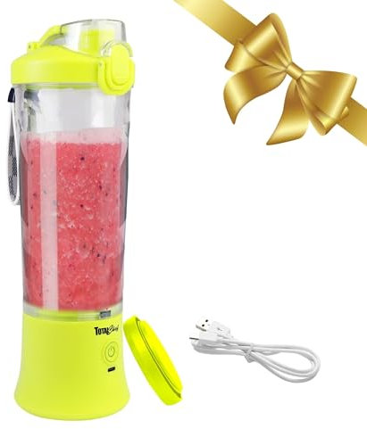 Total Chef Portable Mini USB Blenders Smoothie Maker Cordless Personal Blender 600ml Cup Small Mixer for Protein shake Baby Food Milkshakes Fruit Juice Slushie for Home Office Travel Gym Yellow