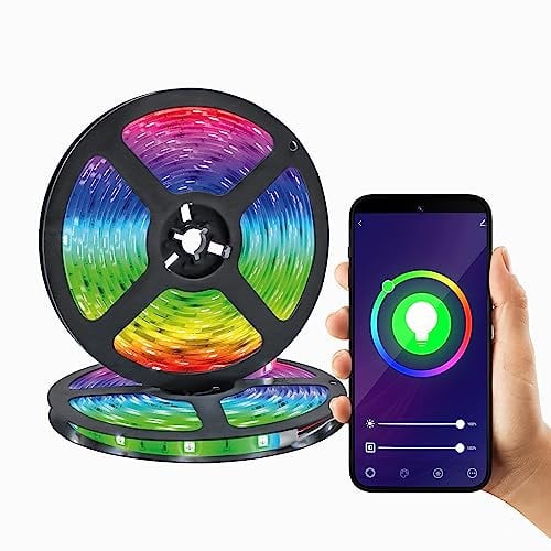XCOAST LED Strip 2 Meter, Bluetooth LED Streifen, Musik Sync, Szenenmodus, App-steuerung, Farbwechsel, Innen und Aussen