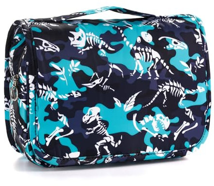 Vipdeal Trousse de toilette à suspendre pour enfants filles et garçons, Dinosaure - Noir, Trousse de toilette à suspendre pour garçons