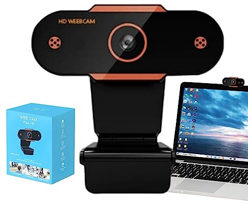 Webcamera Live Stream- Webcam USB para PC ajustable con micrófono, webcam software, webcam vídeo Full HD para portátil para videollamadas Zoom/Skype/Teams