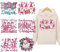 Weihnachts-Bügelbilder für T-Shirts, rosa Weihnachtsmann-Zwerge, zum Aufbügeln, Schneemann, Buchstabenmuster, Vinyl-Aufkleber für Kleidung, Kissenbezüge, Hoodies, Kleidung, DIY-Dekorationen, 6 Stück
