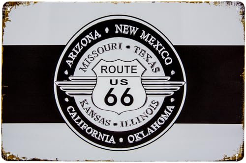 30 x 20 cm Blechschild passend für ROUTE 66 Fans - US Vintage Diner Styl Deko Schild