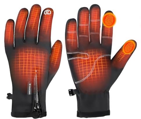Heated Gloves,Winter Gloves,Electric Rechargeable Battery Heat Gloves for Men Women,Battery Powered Electric Heated Ski Bike Motorcycle Warm Gloves Hand Warmers,Winter Snow Gloves Mittens (XL)