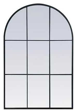 ROCKING GIFTS Espejo de Pared en Forma de Ventana, tamaño 90x137cm, Color Negro. Ideal para Decorar Cualquier Espacio.