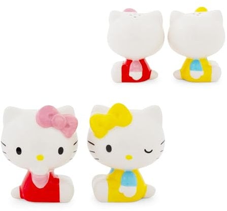 Sanrio Hello Kitty and Mimmy Ceramic Salt and Pepper Shaker Set