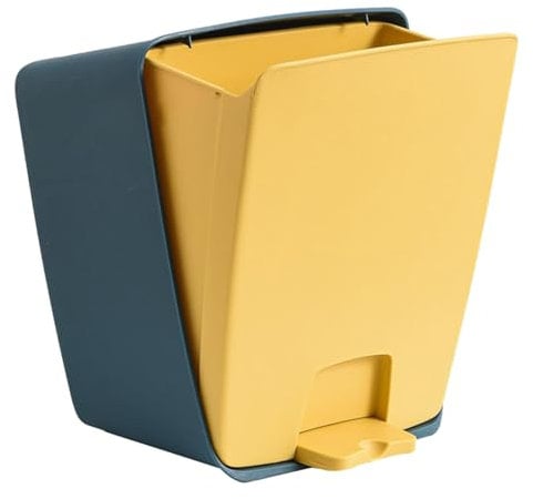Folpus Trash Can Step Trash Can Foot Garbage Bin Pedal Garbage Bin for Kitchen Restaurant, yellow