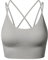SEGRILA Sport BH Damen Bustier Gepolstert Ohne Bügel mit gekreuzten Rückenpartien für Yoga Fitness, Grau, L