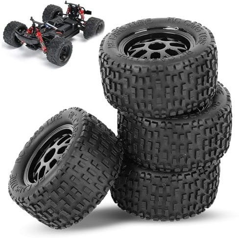 ZAWELIYO RC-LKW-Rad, 4 Stück, Stark Dämpfend, Umweltfreundlich, RC-Reifen, Unregelmäßige Textur, Hervorragender Grip für 1:14, 1:16, 1:18