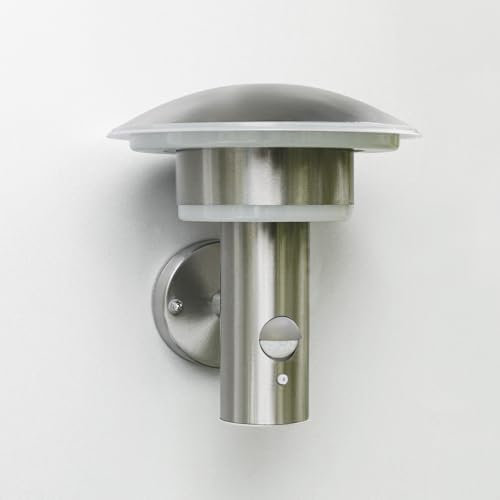 NBHANYUAN Lighting Outdoor Motion Sensor Lights,4 Modes Motion Sensor Wall Lights SUS304 Stainless Steel Wall Light,IP44 Outside Lights for Front Door,Yard,Garage,Warm Light,9W,Silver