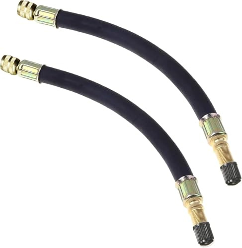 KEWAYO 2 Stück 210mm  Flexible Gummi-Verlängerung für Reifenventil-Adapter | Mit Ventilkappe für universelle Autos, LKWs, Motorräder, Fahrräder