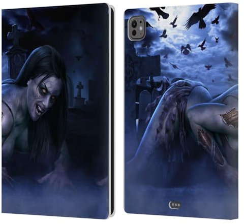 Head Case Designs Offizielle Tom Wood Hot Zombie Horror Leder Brieftaschen Handyhülle Hülle Huelle kompatibel mit Apple iPad Pro 11 M4 2024