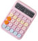 Osmond Calcolatrice Meccanica Grande Schermo LCD Grande Pulsante Rotondo Calcolatrice Colore Candy Adatto per Ufficio e Scuola Viola