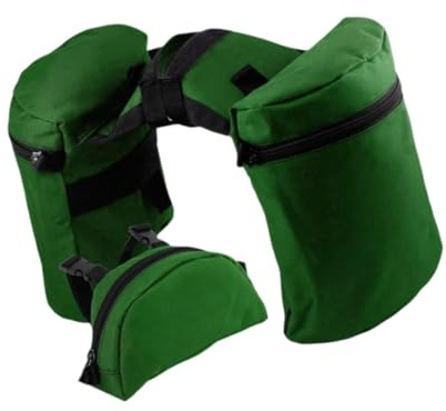Harilla Sattelhorntaschen-Set, Pferdesatteltasche, Horntasche, Oxford-Stoff, stilvolles Westerndesign, praktische Horntasche, Knauftasche, Combo, GRÜN